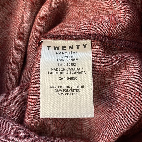 TWENTY MONTREAL MEN’S H GARNET/ BURGUNDY SWEATER SIZE M NWT - Picture 5 of 5